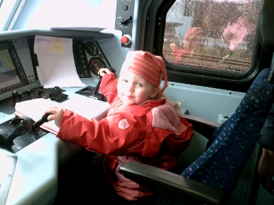 Ylva-li auf der Lok